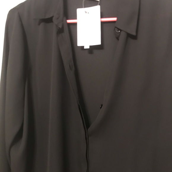 NWT sz 10 black ASOS button down shirt - Picture 6 of 9